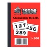 Bingosupermarket Raffle Tickets 1-500 Cloakroom - Assorted Colours bordered (Green)
