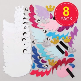 Baker Ross AX833 Swan Princess Fridge Magnet Kits - Pack of 8, Make Your Own Fridge Magnets, Art Kits For Children's Creativity, Small Gifts or Home Crafts