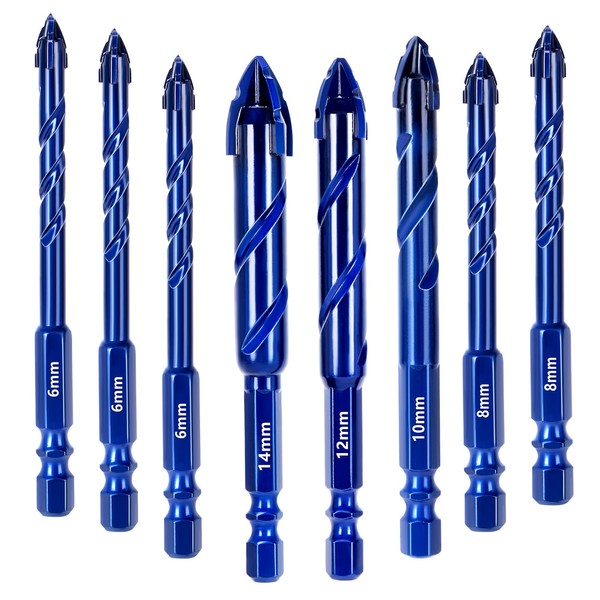 AREEYORE AREEYORE Masonry Drill Bit Set Concrete Carbide Tile Brocas