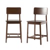 Walker Edison 2-Piece Minimalist Solid Wood Counter Stool, Set of