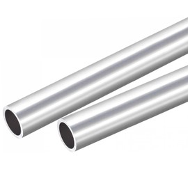 TOP-VIGOR 2Pcs 6063 Aluminum Round Tube, 26mm OD 20mm ID 300mm Length Seamless Aluminum Straight Tubing Metal Pipe for Industry DIY Projects