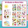 LOMIMOS 138pcs Hawaiian Luau Themed Temporary Tattoo,Tropical Summer Beach Pool