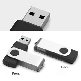 Flash Drive 16GB 5 Pack USB 2.0 Swivel Thumb Drives Bulk Memory Stick Jump Drive Pendrive Zip Drive for Data Storage,Black/Blue/Orange/Green/Purple (16G, 5Pcs Mixed Color)