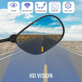 ATV Rear View Mirror, 360 Degrees Ball-Type ATV Side Rearview Mirror with 7/8" Handlebar Mount for Motocycle Scooter Moped Sportsman Dirt Bike Cruiser 4 wheeler mirrors