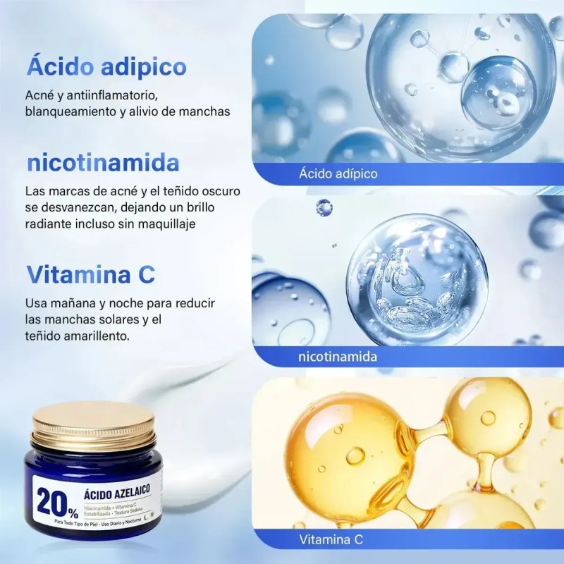 Ácido Azelaico Crema Con 20% Vitamina C Y Niacinamida Todo