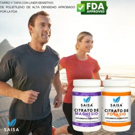 Citrato De Magnesio Y Citrato De Potasio 500 Cápsulas C/u | Suplemento Alimenticio | Saisa Herbal Sin sabor | Alta biodisponibilidad | Apoyo del sueño, Ayuda a fortalecer musculos, Vitalidad