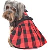 Parisian Pet Dog Dress - Red Checkered Dog Clothes -
