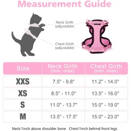 LimCryspp Cat Harness and Belt, Breathable Cat Belt, Adjustable Anti Escape Soft Cat Vest Harness for Outdoor Activities S(Pink)