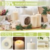 8 Pack Natural Beeswax Pillar Candles,100% Pure Beeswax Candles-344 Hours