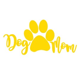 STICKER DAD Dog Mom V3 Vinyl Decal by stickerdad® - Size: 11", Color: Athletic Gold - Windows, Walls, Bumpers, Laptop, Lockers, etc.