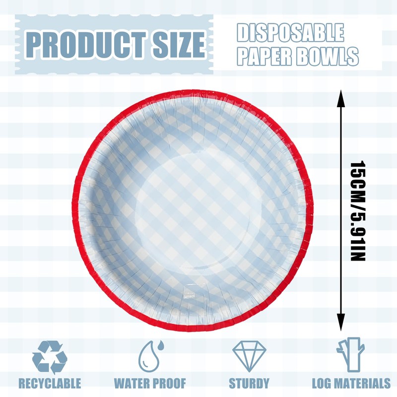 Cherypick Paper Bowls 8 oz/240 ml, 30 Pack Strong &