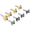 8Pcs Router Bit Groove Cutter Bit Set T Shape Wood