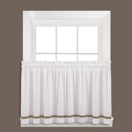 SKL Home by Saturday Knight Ltd. Kate Curtain Tier Pair, Taupe, 57 inches x 24 inches