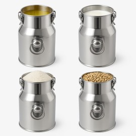 Hpngal Stainless Steel Jug 1.32 Gallon Can with Lid, Metal Container Large Capacity Milking Pail for Goats, Food Grade for Cow or Home Use