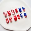 24PCS 4th of July Press on Nails Short Square, Independence