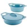 Rachael Ray Solid Glaze Ceramics Casserole Bakeware/Baker Set with Shared