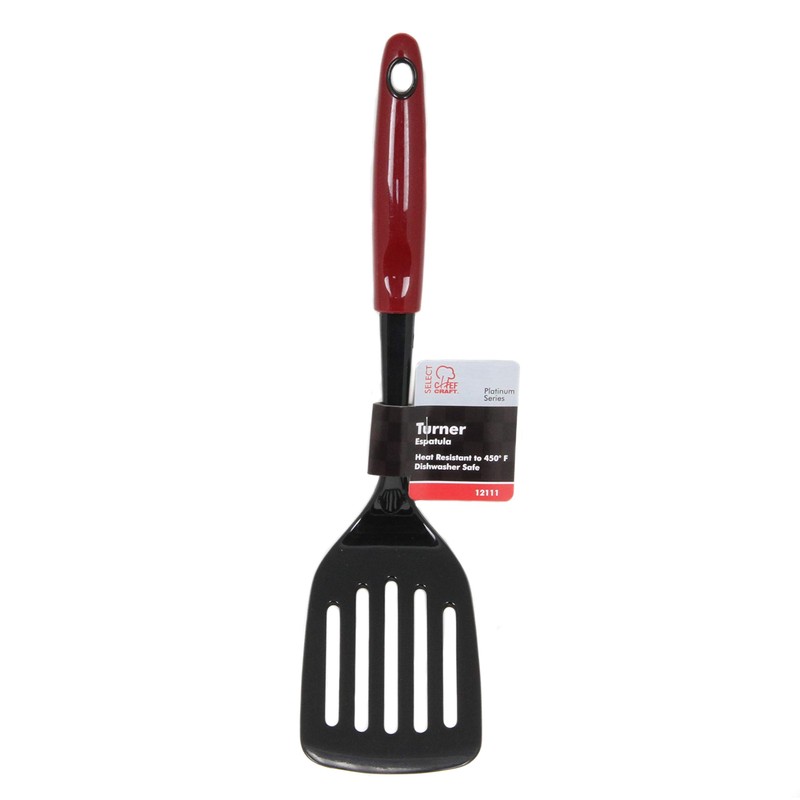 Chef Craft Select Nylon Turner/Spatula, 12.5 inch, Red