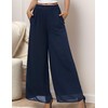 Cnlinkco Womens Wide Leg Pants Work Formal Elegant Flowy Pants