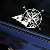 Gobfar Compass Stickers, Pack of 2 Mountain Compass Stickers, White,