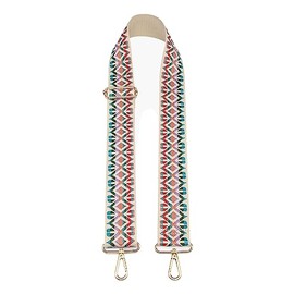 Jen & Co. STPBO-MLT1 Bohemian Design Nylon Adjustable Replacement Crossbody Guitar Purse Strap, Multicolor