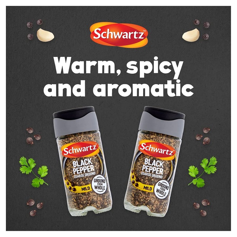 Schwartz Black Pepper Mild Coarse Ground 33 G | Jar