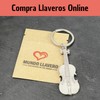 Silver Violin Keychain - Musical Instrument Keyrings Violin Viola Cello