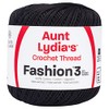 Coats Crochet Hilo de ganchillo de moda, 3, negro