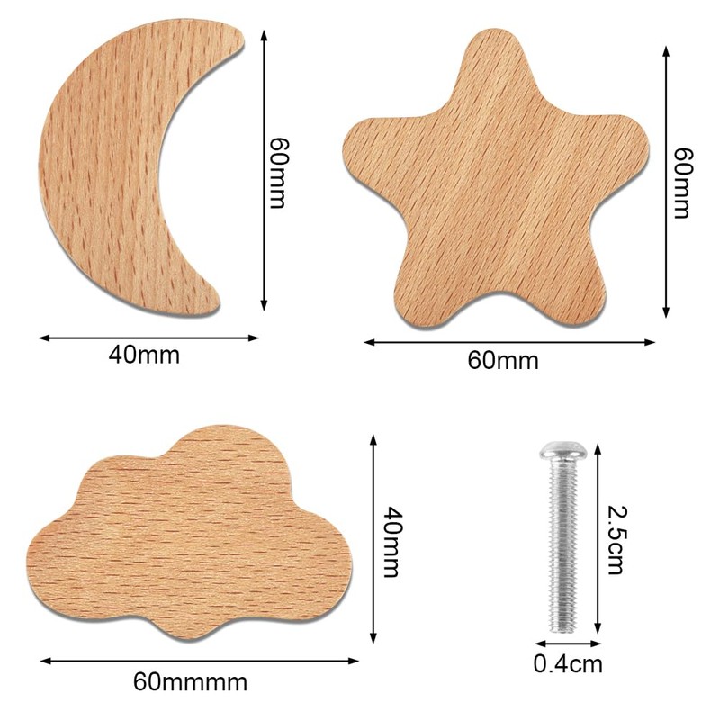 Aolso Pomelli per Mobili Bambini,6 Pezzi Pomelli per Armadi in