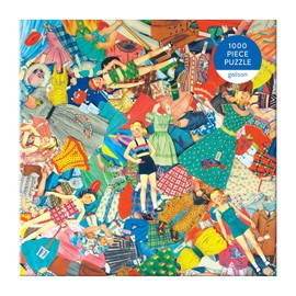 Galison Vintage Paper Dolls Puzzle, 1,000 Pieces, 27” x 20” – Jigsaw Puzzle Featuring a Colorful Collage of Paper Dolls – Thick, Sturdy Pieces, Challenging Family Activity, Great Gift Idea, Multicolor