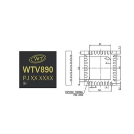WTV380-P Multifunctional Voice chip up to 380 Seconds of Voice Capacity. Recordable Voice Sound Chip,16 bit DAC Output Voice Sound IC,380s 32 Pin Music Chip…