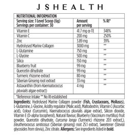 JSHealth Vitamins Vitality X + Collagen - Beauty Powder Supplement with Vitamins C & E to Nourish Hair Skin and Nails (180g)