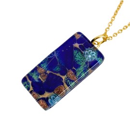 Glass Pendant, Murano Glass Pendant, Handmade Glass Pendant, Millefiori Pendant, Gold Leaf, Murano Glass Jewellery, Glass from Venice, Venetian Glass, 3cm x 1.5cm (Lisa)