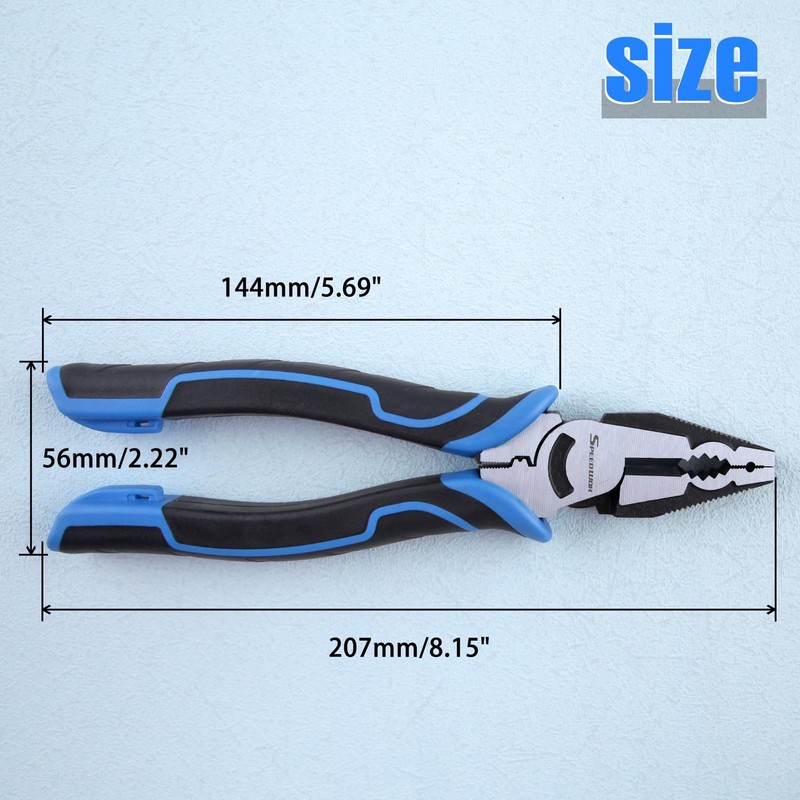 SPEEDWOX 8 Inch Multi Tool Pliers, Multipurpose Lineman Pliers, Combination