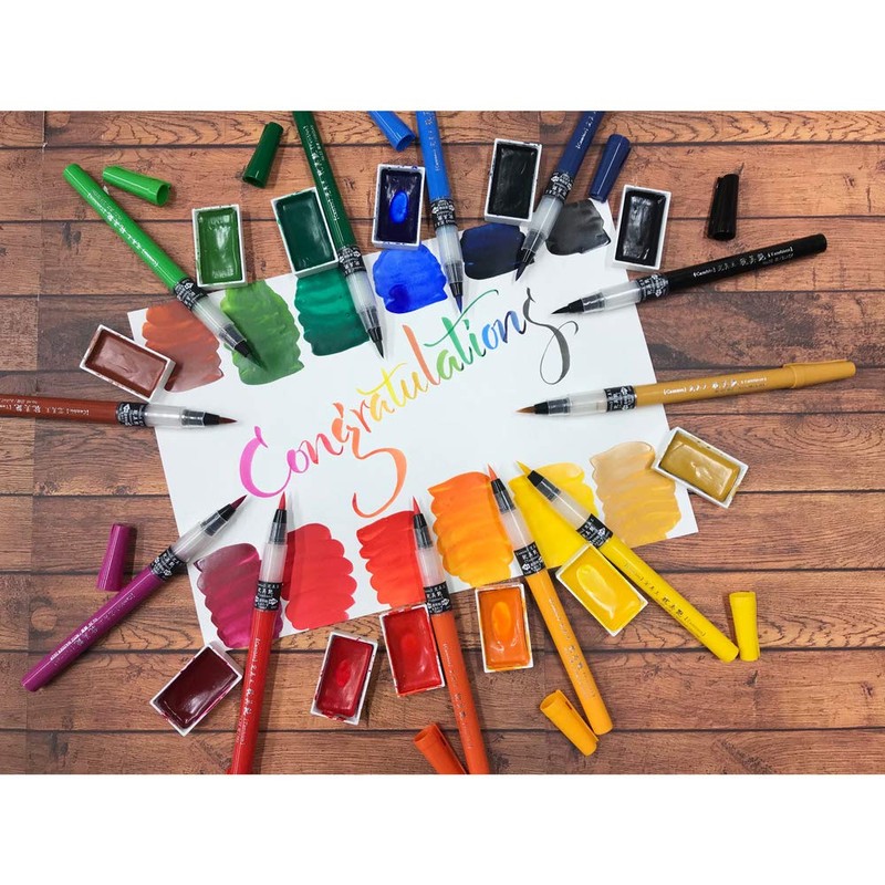 Kuretake XO50T-043S Brush Pen, Color Brush Pen, Watercolor Brush, Perfect