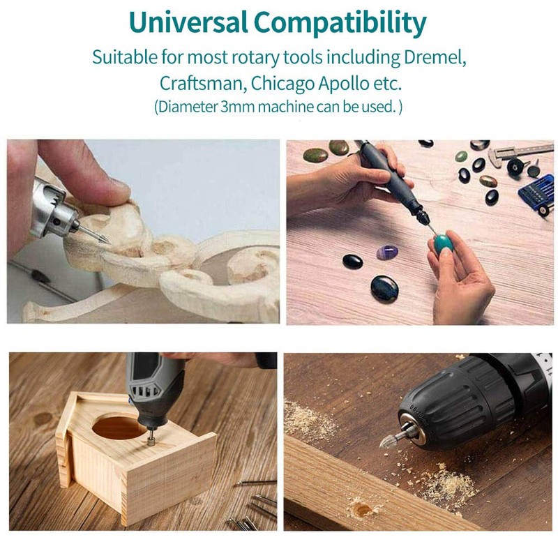 YURINWOO 20PCS HSS Rotary Burr Set, Carving Bits & Engraving