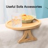 ZTHapwa Bamboo Couch Arm Tray, Round Sofa Arm Tray Table
