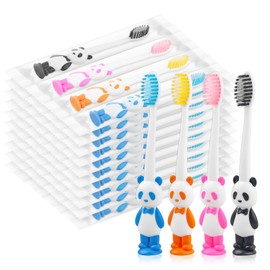 Disposable Toddler Toothbrush Kids Bulk Pack of 20,Suction Cup Bulk Children Toothbrushes for Kid Age 2+ Individually Wrapped Animal Toothbrush for Boys,Girls,for Home,School,Camp,Daycare,Travel