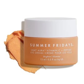 Summer Fridays Light Aura - Crema de ojos con vitamina C + péptido, crema iluminadora para ojos con una fórmula iluminadora e hidratante (0.5 onzas líquidas) Crema de ojos iluminadora e hidratante y iluminadora debajo de los ojos, formulada con vitamina C