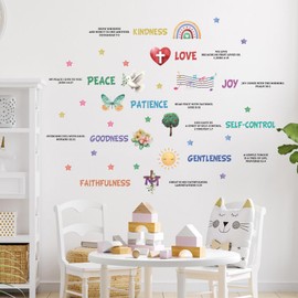 TOARTi Christian Bible Verse Wall Decals Children Inspirational Religious Wall Sticker Christian Scripture Decals Motivational Religious Stickers Classroom Church Sunday School Decoration
