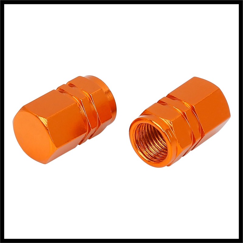 Hihaha 8pcs Orange Tire Stem Valve Caps Wheel Valve Covers