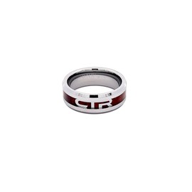 One Moment In Time J185 Size 10 Duo Titanium Ion Wood & Steel Ring Mormon LDS CTR