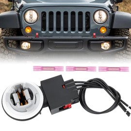 Svicari Front Turn Signal Light Lamp Connector Socket Wiring Harness Kit Fit for Jeep Wrangler 2007-2018 Replace #68030098AB 68030098AA 68065016AB 68226719AA