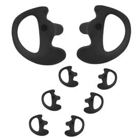 HELETUL Silicone Ear Mold for Walkie Talkie Surveillance Earpiece (Left and Right, 4 Pairs, Large, Black)