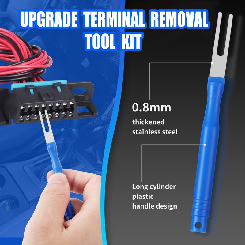 XLWJBES Upgraded Terminal Removal Tool Kit, 59Pcs Blue Electrical Pin