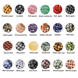 GorgGorho 720pcs Crystal Beads for Jewelry Making Bulk,Natural Stone Beads Charm Gemstone DIY for Friendship Bracelet Making Kit Supplies(6mm,24 Color C)