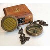 Brass Compass Gift with Display Box - Engraved Scripture Prayer