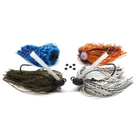 Harmony Fishing – Tungsten Swim Jigs with Quick-Change Skirts (2 Jigs, 4 Skirts, 5 Bait Pegs) (1/4oz)