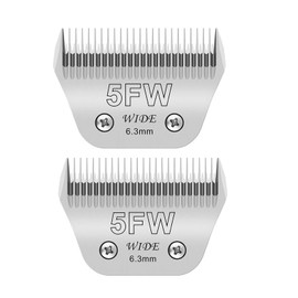 2PCS 5FW Wide Blades for Dog Grooming Blades Compatible with Andis,Oster A5,Wahl km10 Dog Clippers,Size-#5FW, 1/4-Inch Cut Length (6.3mm)(2pcs #5FW)