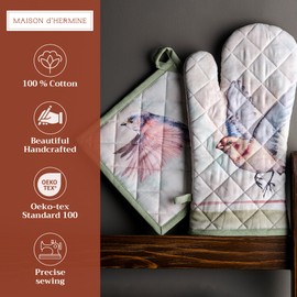 Maison d' Hermine Spring/Summer Set with Oven Gloves and Pot Holder