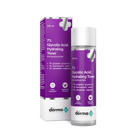 The Derma Co 7% Glycolic Acid Hydrating Toner Hyaluronic Acid & Ceramide Complex Skin Multi-Purpose Exfoliating Toner for Face,Body, Underarms & Scalp Lotion I 150Ml